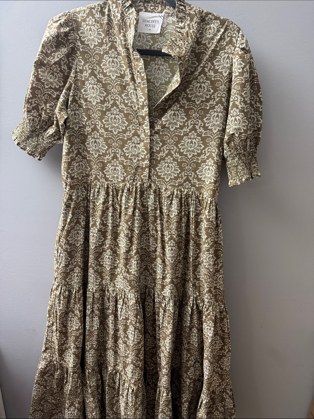Moss Printed Bennett Maxi Dress by Hyacinth House Size XS